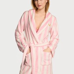 Victoria's Secret Pink and White Striped Robe
